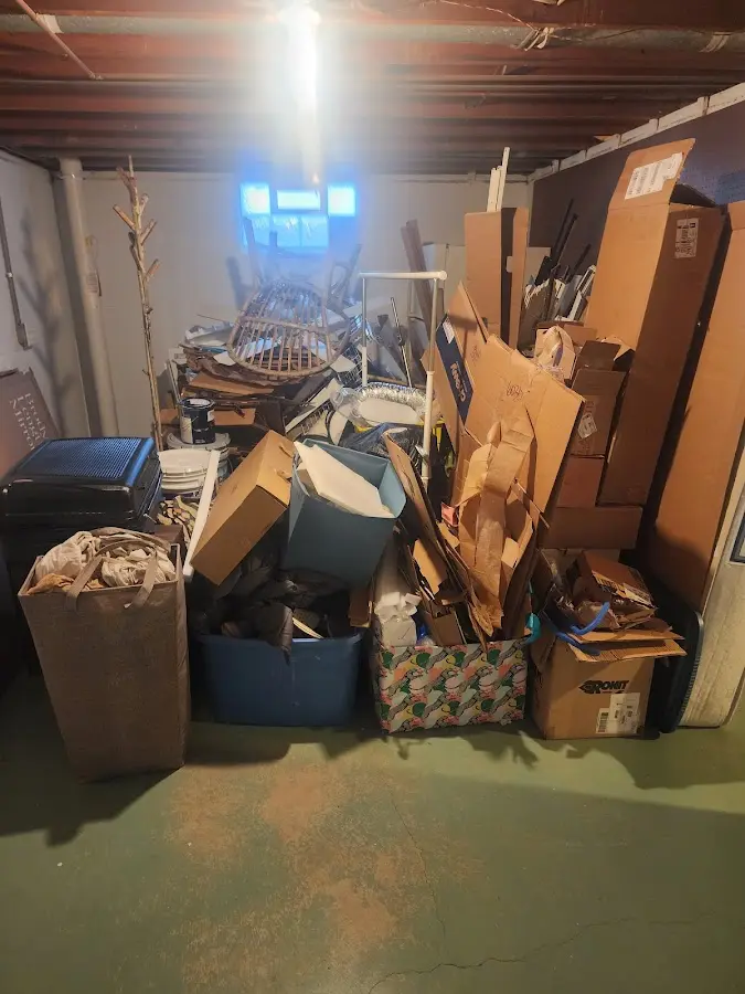 Roll-off dumpster container at job site for 4 Yard Dumpster Rental in Grosse Pointe Farms